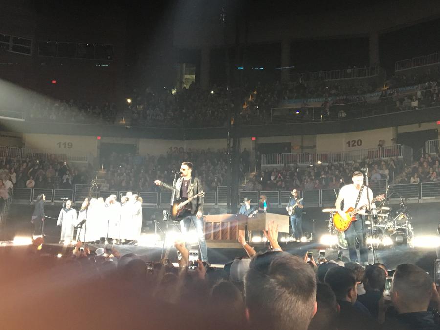 The North High choir performs with Eric Church, famous country artist on Thursday, Jan. 19.