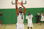 Teyontae Jenkins shouting a free throw during the game against Roosevelt.