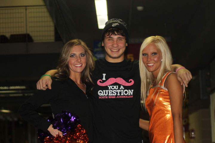 me with two cheerleaders we ran into after the game