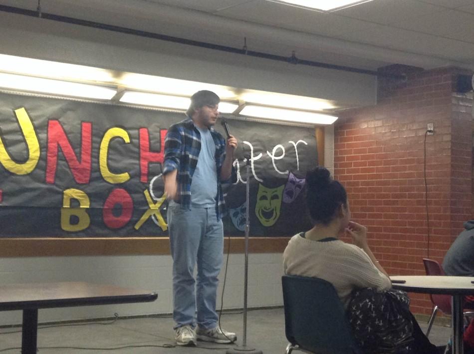 Senior, Andrew Jero bashed William Shakespeare in a humorous way during Lunch Box Theater 