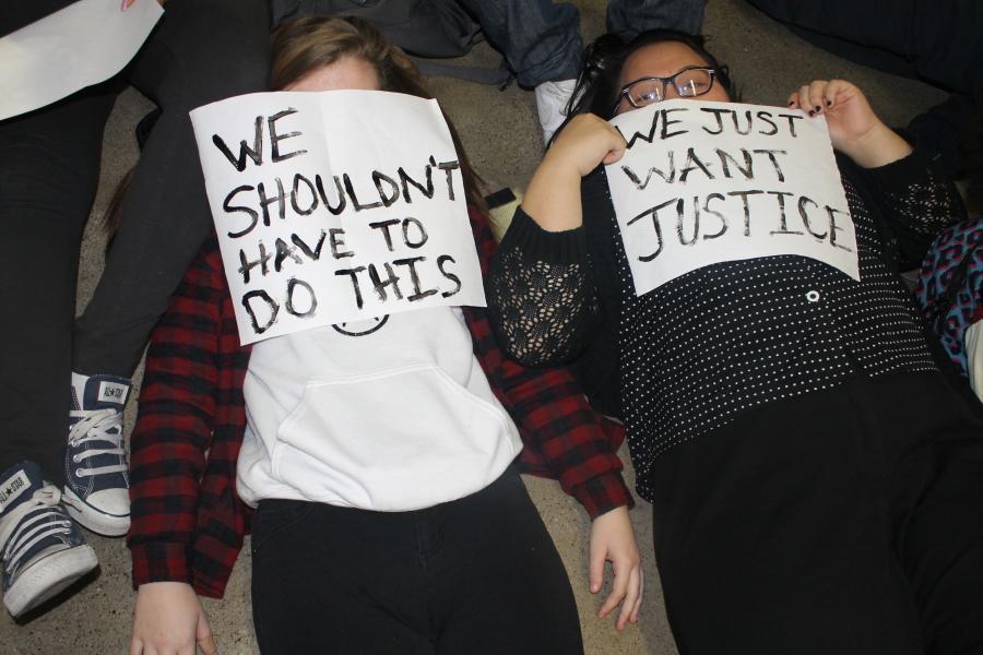 North High students peacefully protest recent police brutality cases on Friday, Dec. 12.