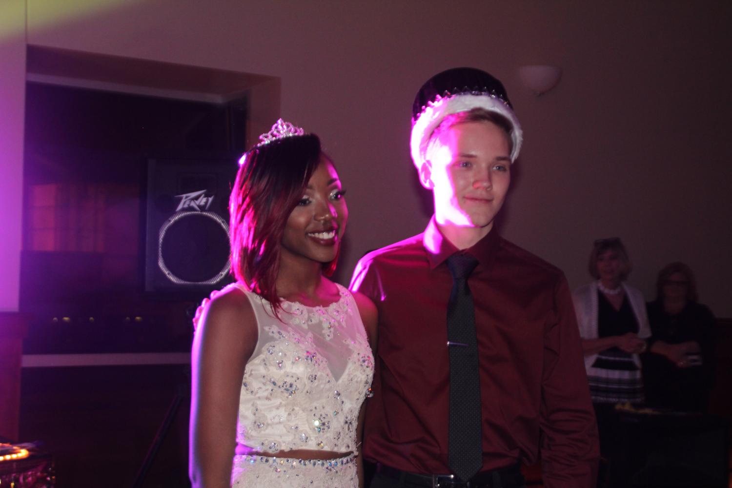 Prom queen and king: Janelle Hill (queen, left), Caleb Ostermann (king, right)