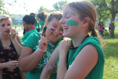 At the tailgate, many students got their face painted showing their school spirit.