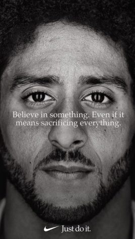 The Nike ad that caused the controversy shows a close up of former NFL player Colin Kaepernick.